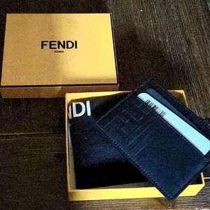 Fendi Black 'Forever Fendi' Fade Card Holder